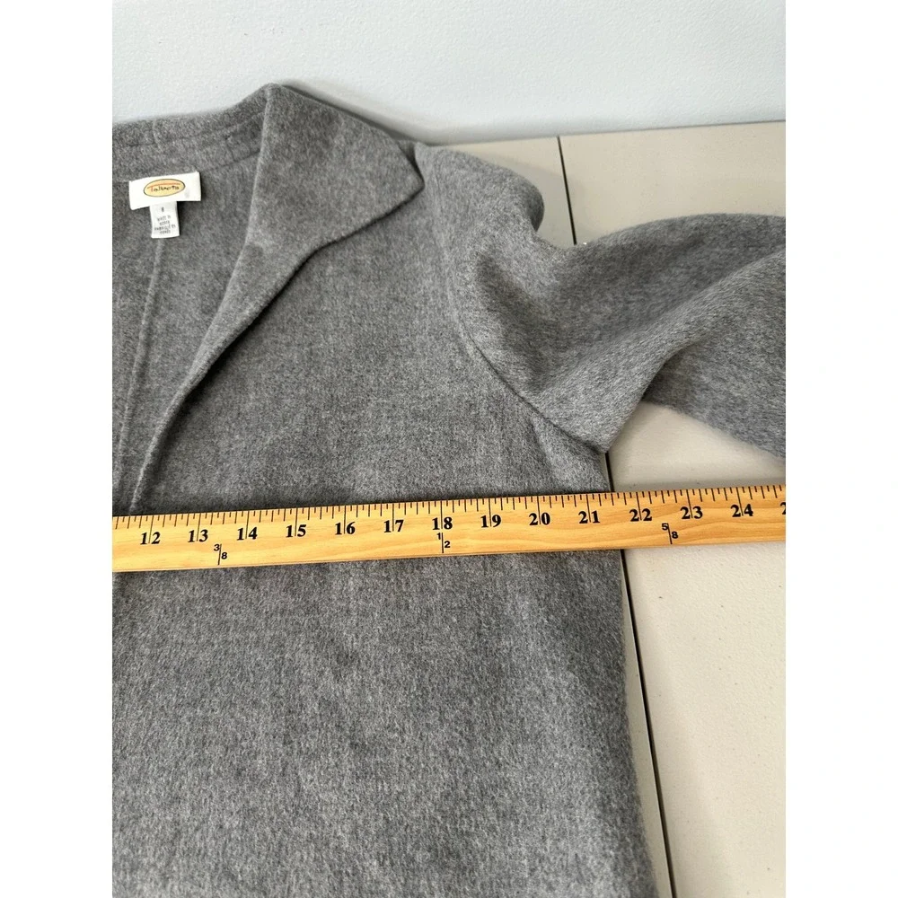 Vintage Talbots Wool Angora Cashmere Cardigan Jacket Size 8 Gray Colorblock Soft
